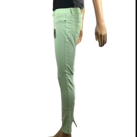 Light Green Sneak Peek Skinny Jeans -size 5 junior - Picture 5 of 9